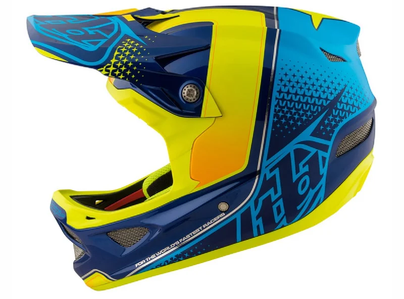 Bicycle helmet learning curve-Troy Lee Designs D3 Composite Full Face Helmet - Starburst Yellow