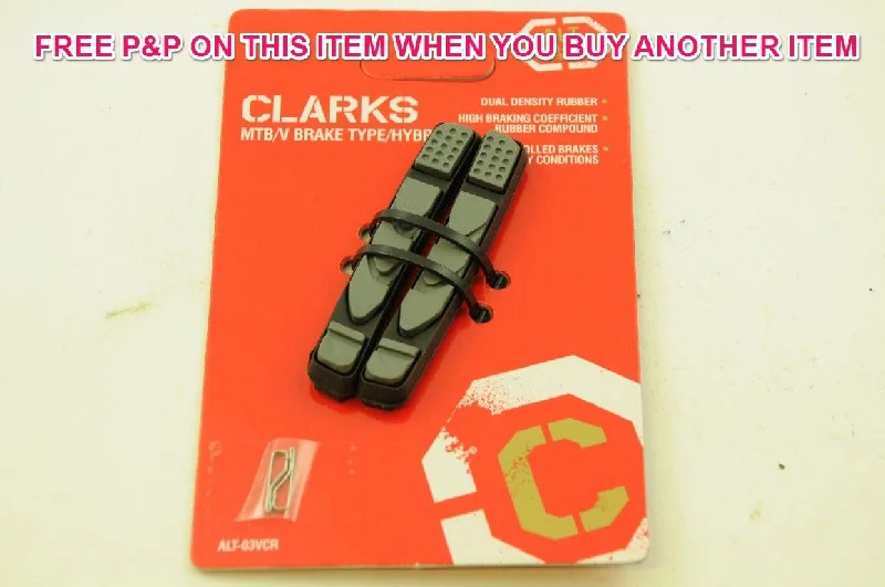 cycling clothing with funky stripes-CLARKS ANTI-LOCK V 72mm BRAKE PADS FOR CARTRIDGE BRAKE SHOES ALT-03 VCR BOGOF