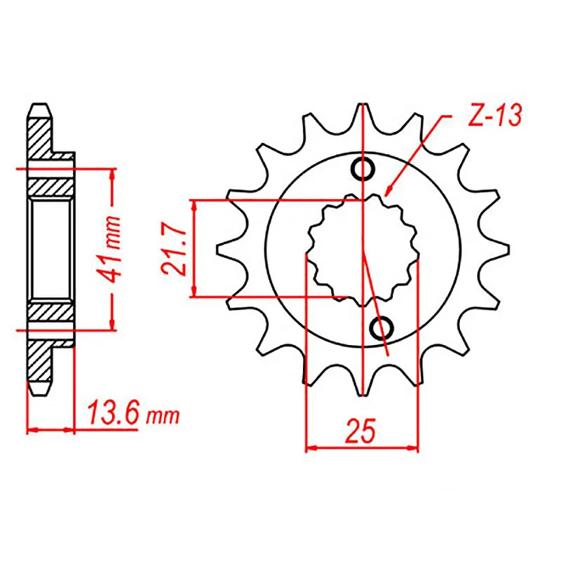 Lightweight MTB jersey-MTX 1307 Steel Front Sprocket #520 (14T) (10-MBN-14)