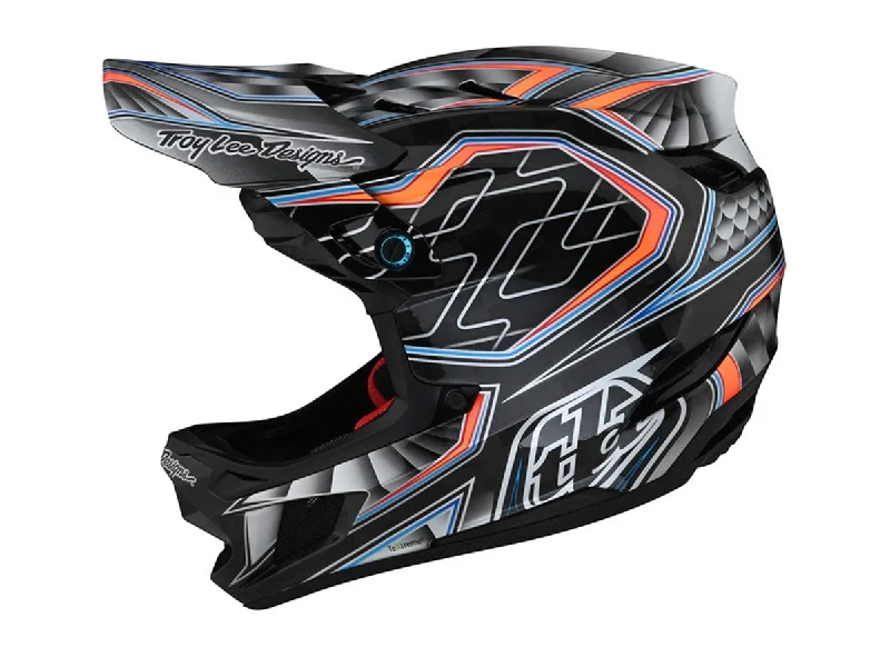 Bicycle helmet ponytail slot-Troy Lee Designs D4 Carbon Full Face Helmet - Low Rider - Gray - 2021