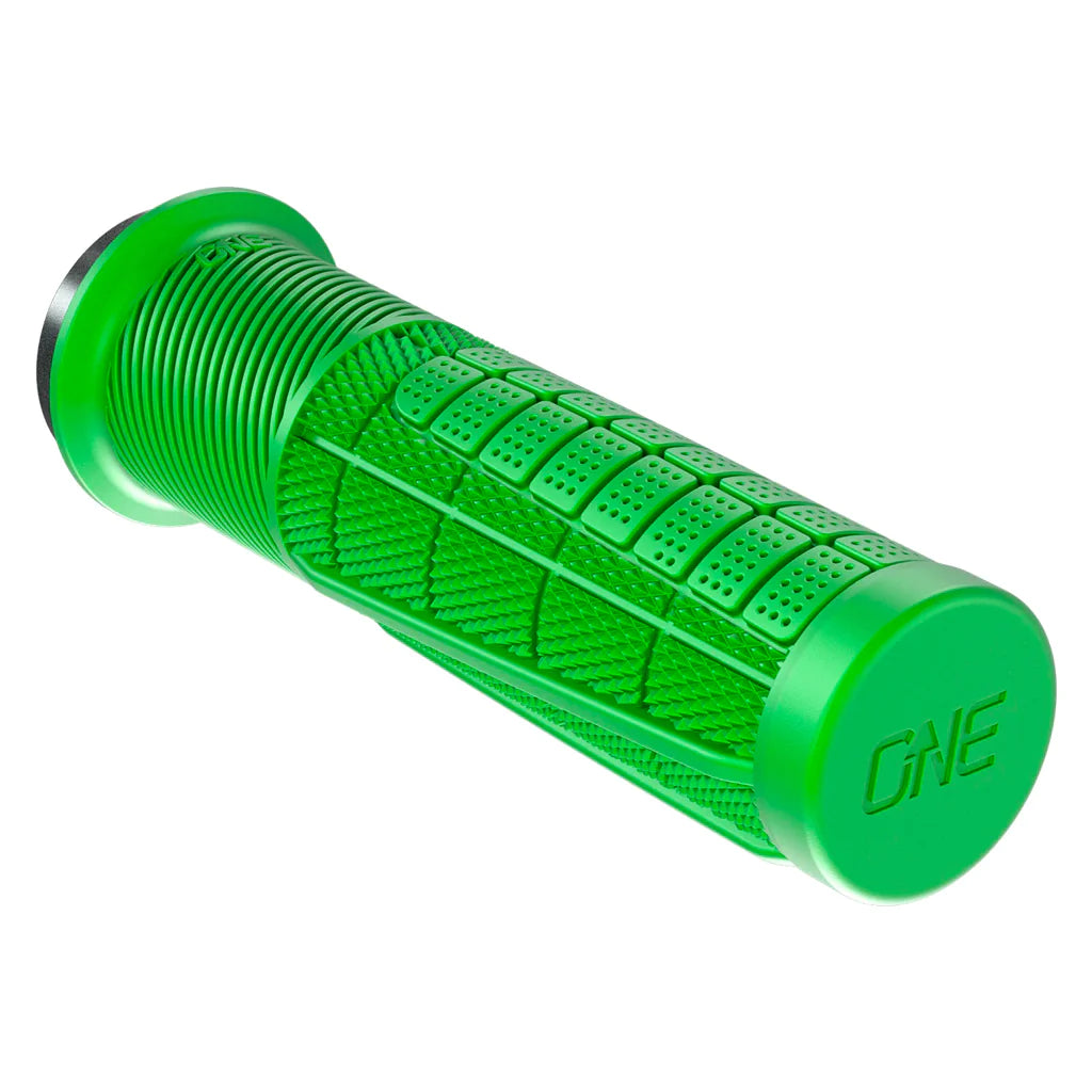 solid color futuristic bike grips-OneUp Thick Lock-On MTB Grips - Green