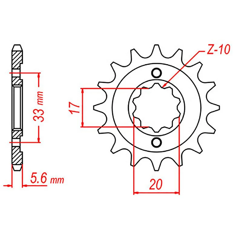 Sleek aero road helmet-MTX 430 Steel Front Sprocket #520 (14T) (10-113-14)