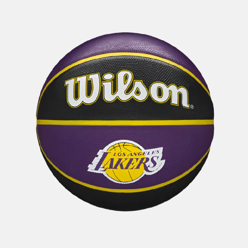 Breathable shoe liners-Wilson NBA Team Tribute Basketball LA Lakers Size 7 -Black/Purple