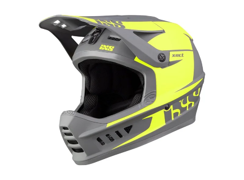 Bicycle helmet upscale look-iXS Xact Evo Full Face Helmet - Lime-Graphite