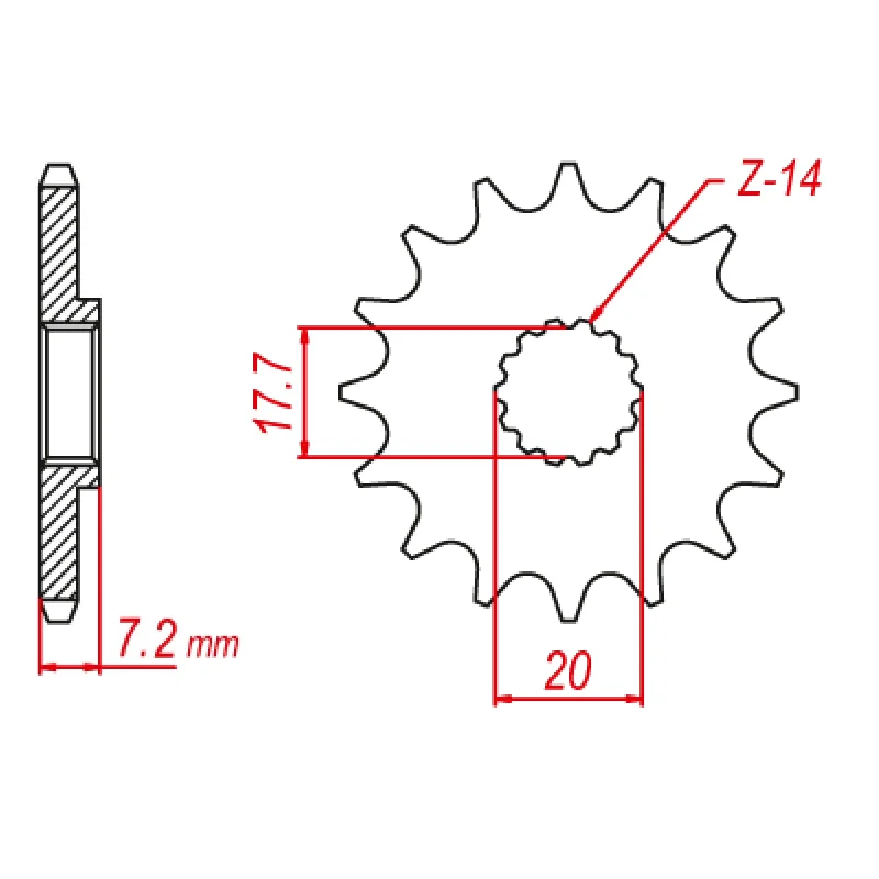 Helmet-mounted speaker-MTX YZ65 Steel Front Sprocket #420 (14T) (10-BR8-15)