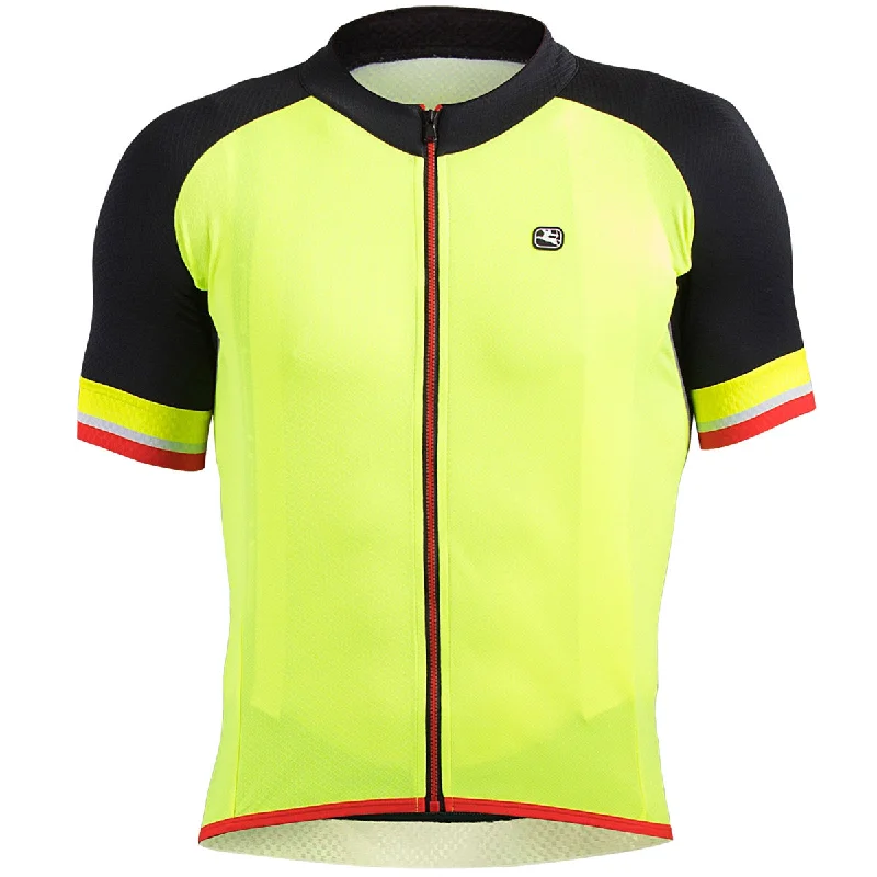 cycling clothing with mini zip-Maglia Giordana Silverline - Giallo nero