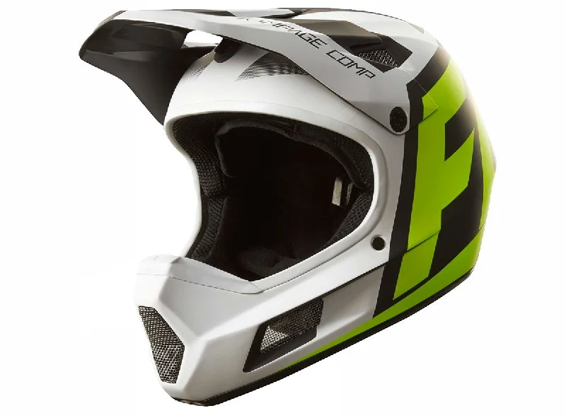 Bicycle helmet green living-Fox Racing Rampage Comp Creo Full Face Helmet - White-Yellow