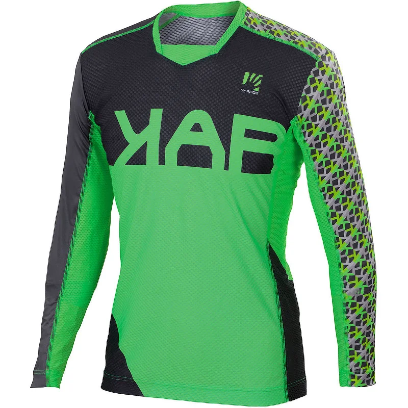 cycling clothing with funky stripes-Maglia maniche lunghe Karpos Jump - Verde