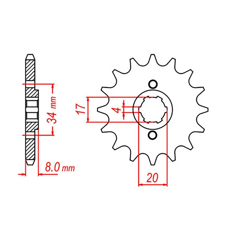 All-terrain MTB shoes-MTX 287 Steel Front Sprocket #520 (14T) (10-KL4-14)