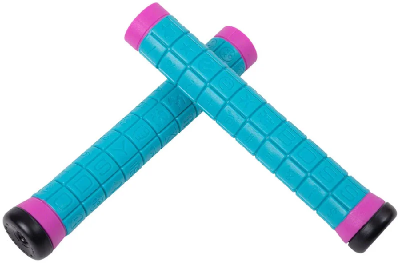 folding sustainable bike grips-Odyssey Aaron Ross Keyboard V2 Grip - Pink-Teal