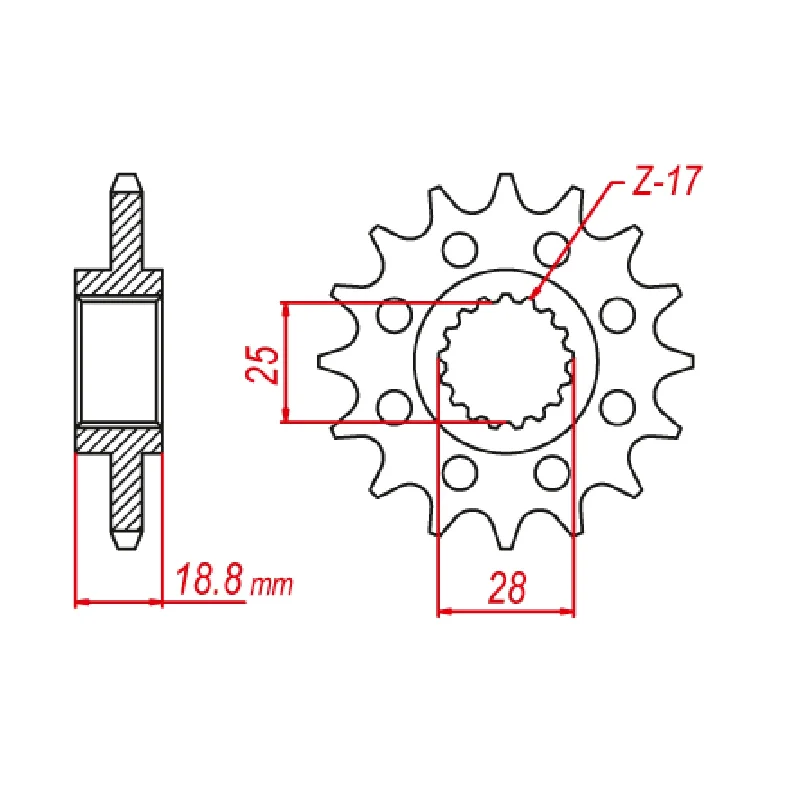 Tight-fit cycling tights-MTX 705 Steel Front Sprocket #520 (520 Conversion) (15T) (10-705-15)