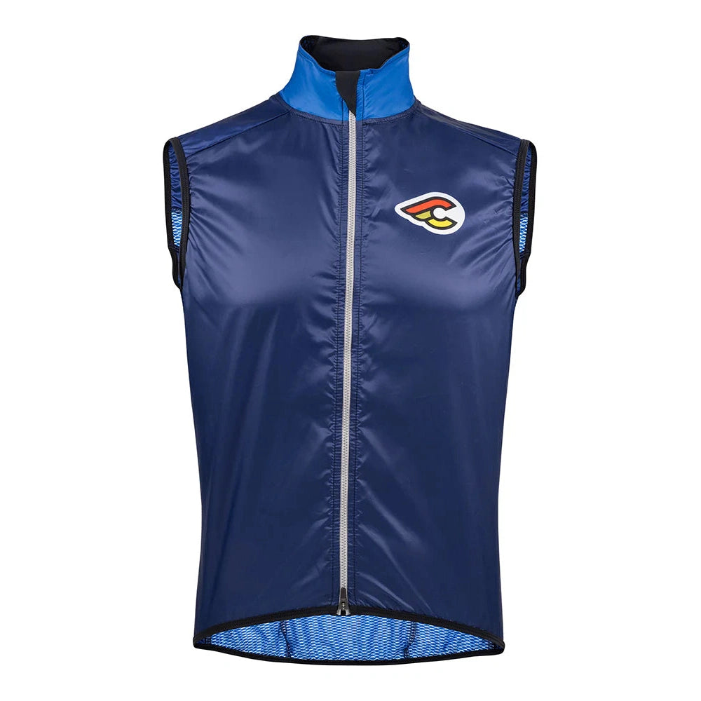 cycling clothing with vivid trim-Gilet Cinelli Supercorsa - Blu