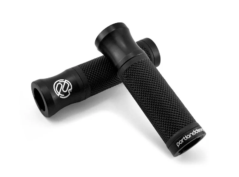 replaceable multi-layer bike grips-PDW Speed Metal Lock-On Grips - Anodized Black