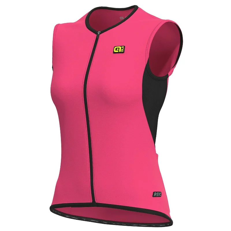 cycling clothing with full layers-Gilet donna Ale R-EV1 Thermo - Rosa fluo