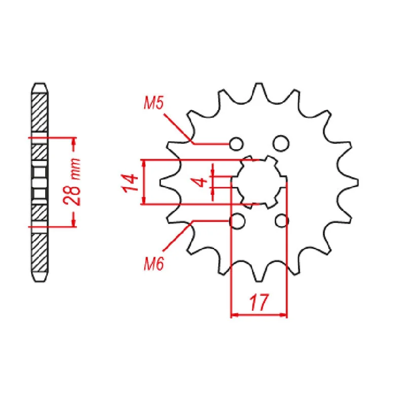 Performance bike jersey-MTX 277 Steel Front Sprocket #428 (13T) (10-277-13)