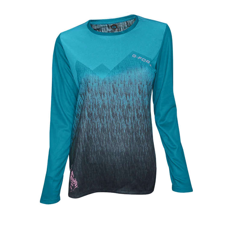 cycling clothing for brisk falls-G-Form Summit Long Sleeve MTB Jersey - Womens - Dusk