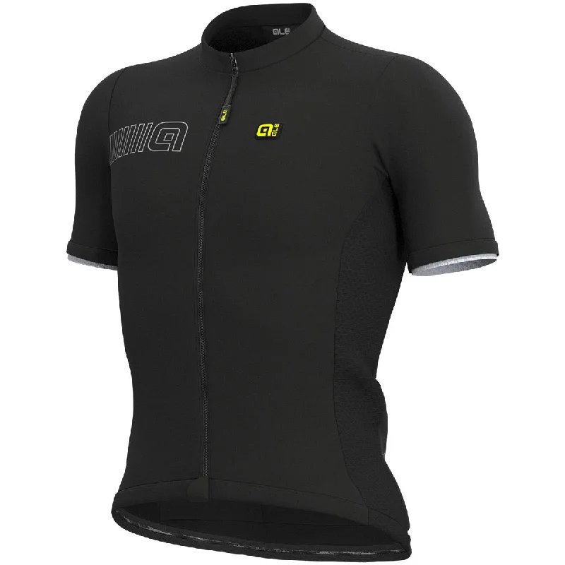 cycling clothing with arm warmers-Maglia Ale Solid Color Block - Nero