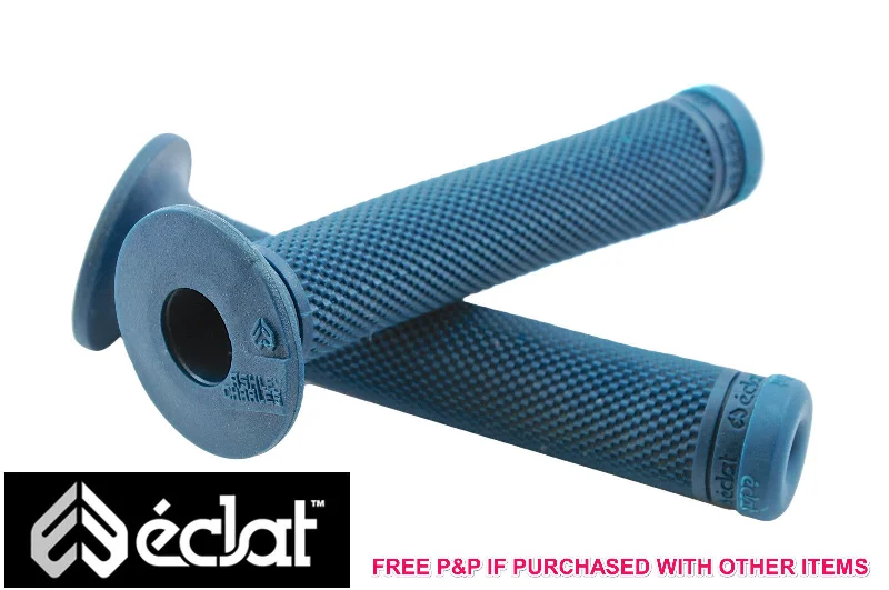 beginner compact bicycle grips-ECLAT ASHLEY CHARLES SIGNATURE BMX HANDLEBAR GRIPS, ELASTOMER RUBBER TEAL