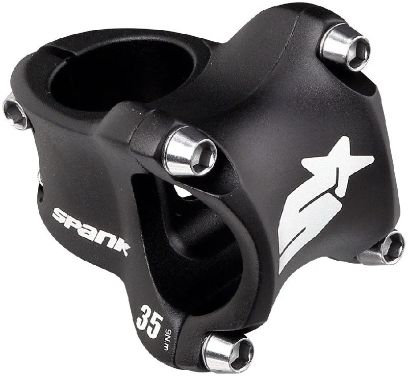 Shock-absorbing gloves-Spank Spike Race 2 Stem - 35mm 31.8 Clamp +/-0 1 1/8" Aluminum Black