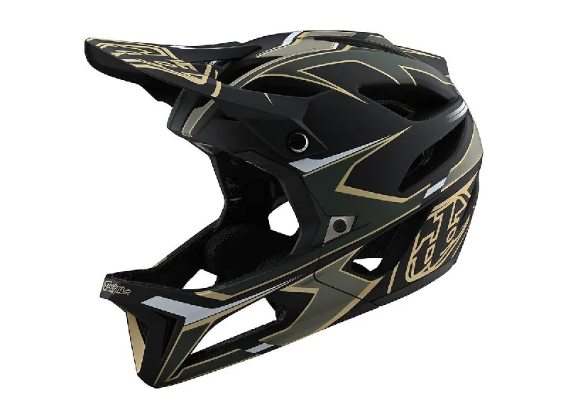 Bicycle helmet tournament fit-Troy Lee Designs Stage Full Face Helmet - Ropo - Green-Gold - 2020