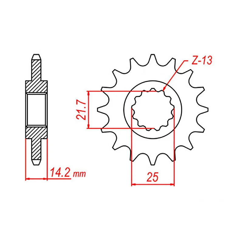 Protective hip guards-MTX 1531 Steel Front Sprocket #525 (15T) (10-254-15)