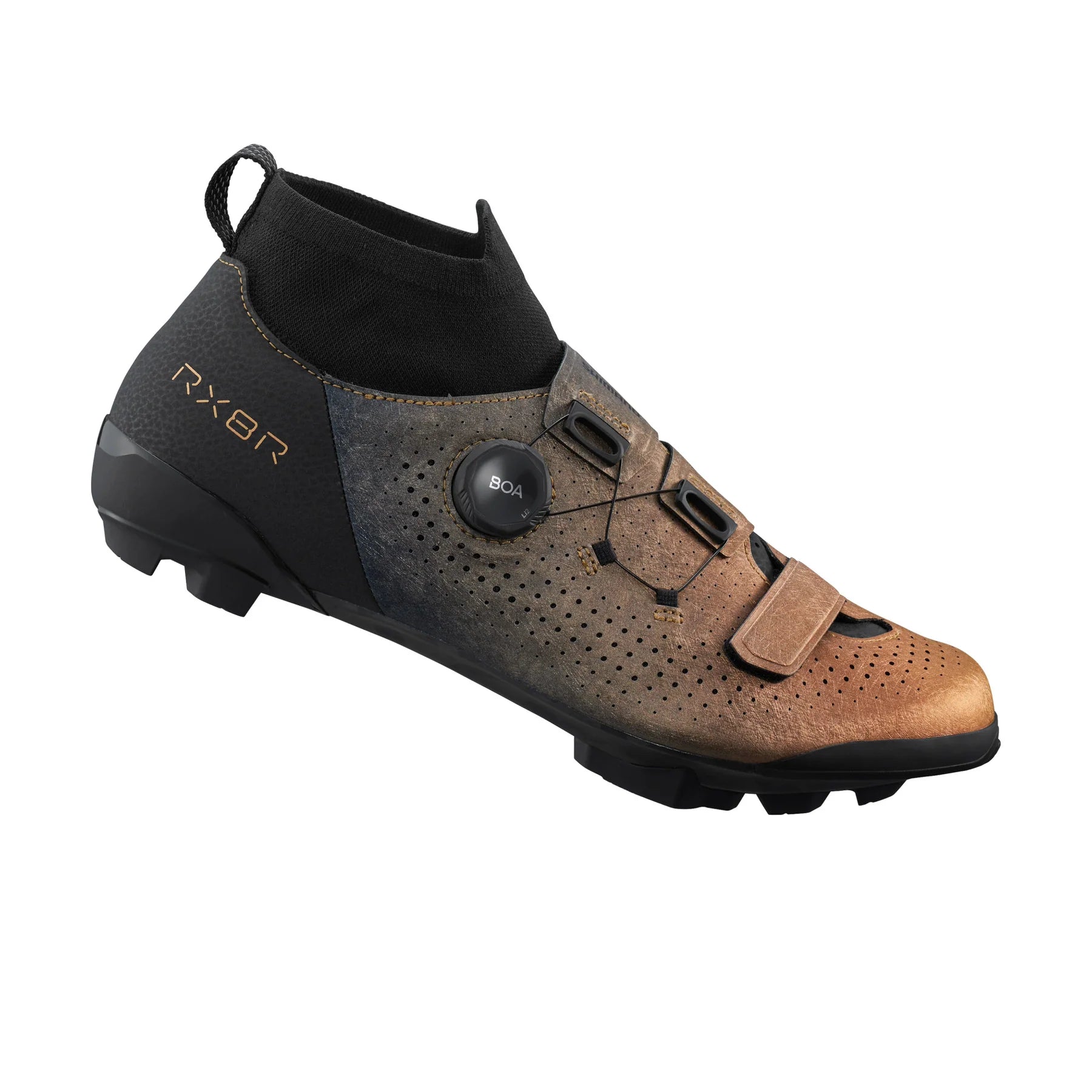 cycling clothing for rocky rides-Shimano RX801RE SPD Gravel Shoe - Wide - Metallic Orange