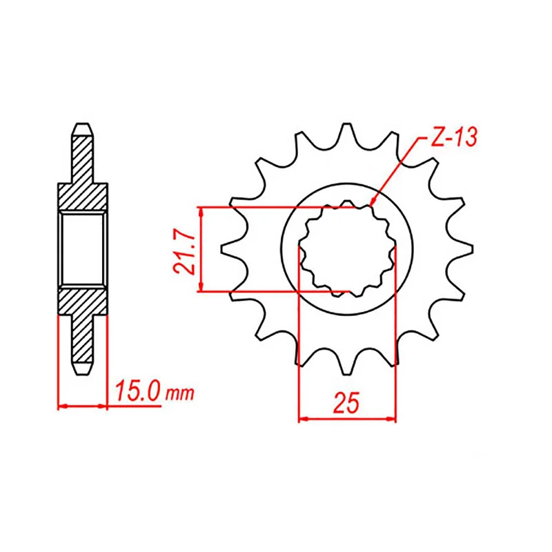 Open-vent road helmet-MTX 1182 Steel Front Sprocket #525 (14T) (10-TR3-14)