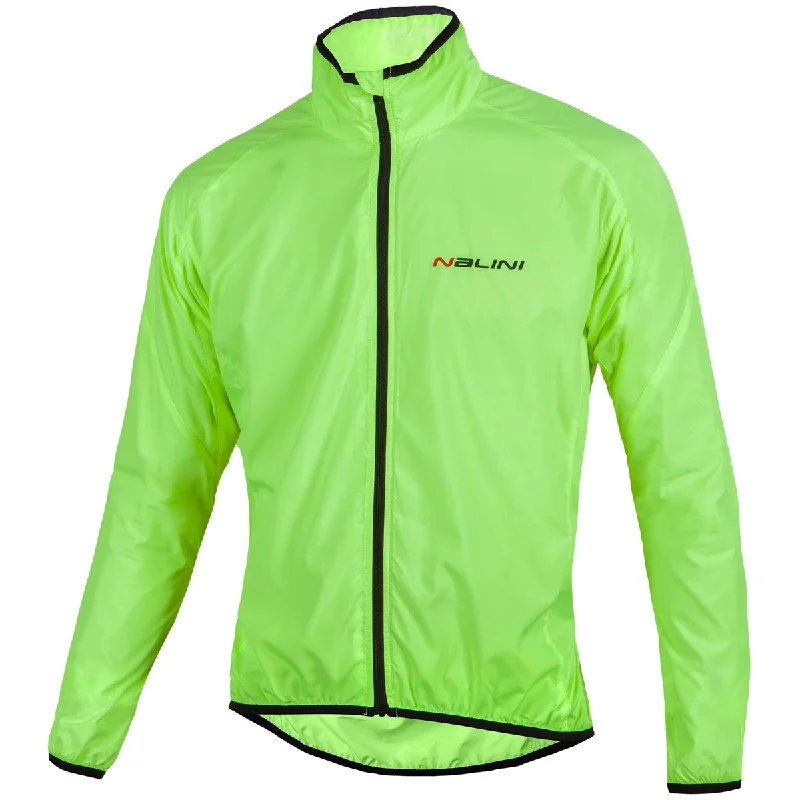 cycling clothing with small badges-Mantellina Nalini Aria - Giallo fluo