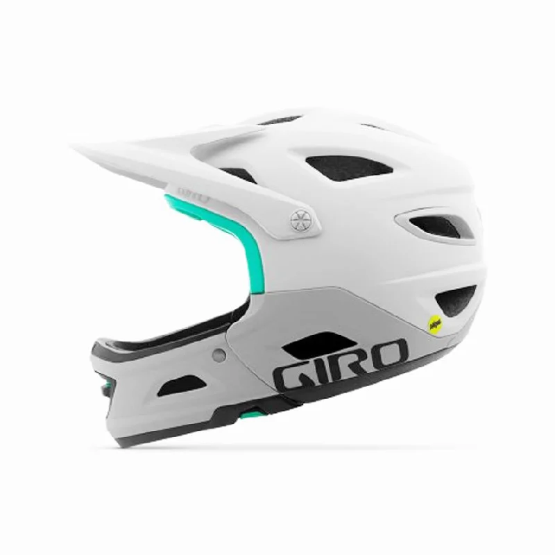 Bicycle helmet jump choice-Giro Switchblade MIPS Full Face Helmet - Matt White-Gray