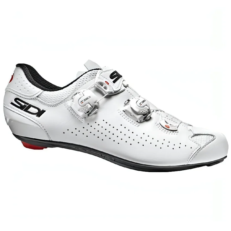 cycling clothing with low lines-Sidi Genius 10 Road Cycling Shoes - White