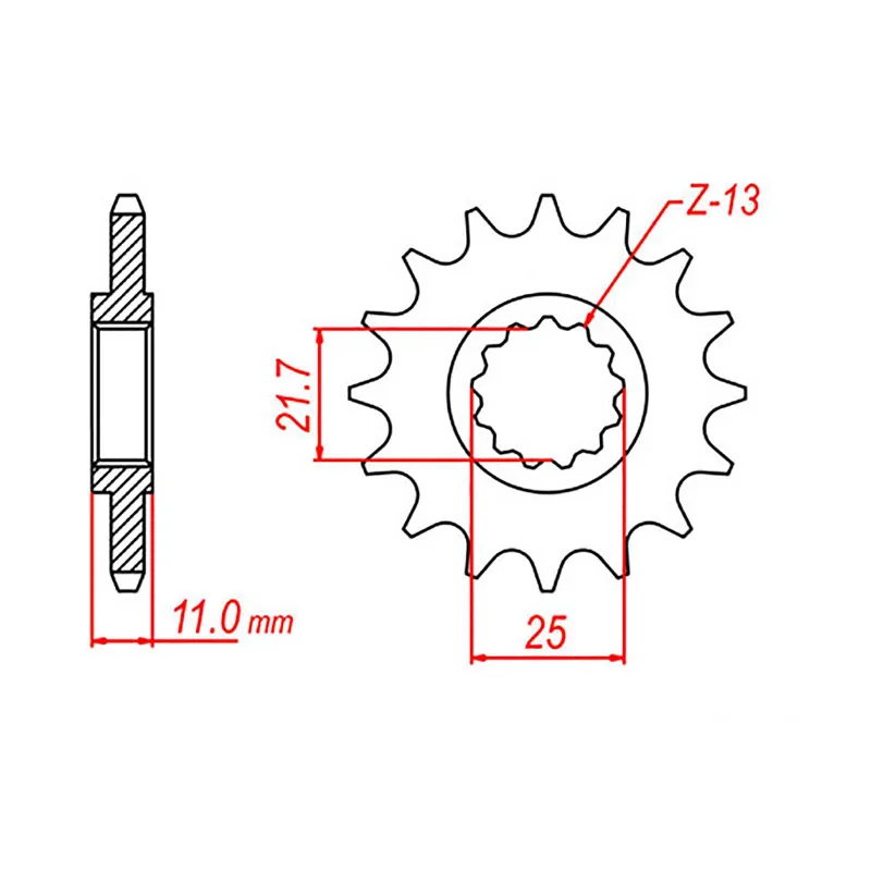 Neon bike gloves-MTX 1595 Steel Front Sprocket #520 (16T) (10-595-16)