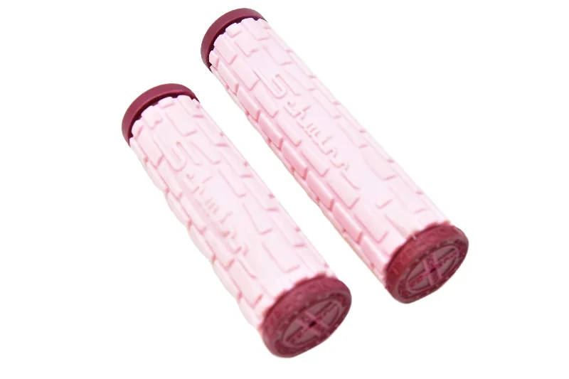 non-slip polished bike grips-Pair Schwinn Trendy Pink Bike Handlebar Grips Two Sizes For Twist Grip 102 & 130mm