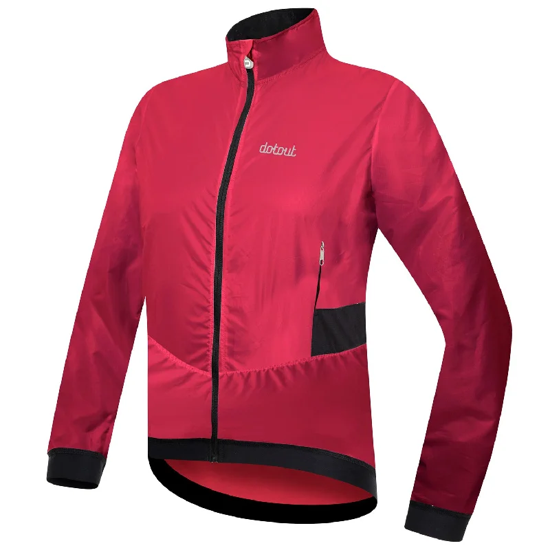 cycling clothing for calm biking-Mantellina donna Dotout Tempo - Fucsia