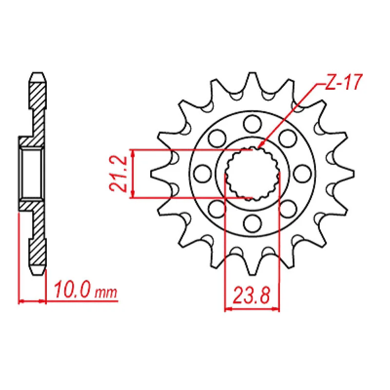 Sun-shield bike cap-MTX 1443 Steel Front Sprocket #520 (13T) (10-28H-13)