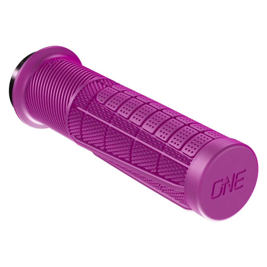 modern grip-enhancing bike grips-OneUp Thick Lock-On MTB Grips - Purple