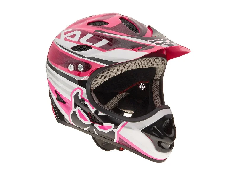 Bicycle helmet simple setup-Kali Savara Full Face Helmet - Celebrity Pink