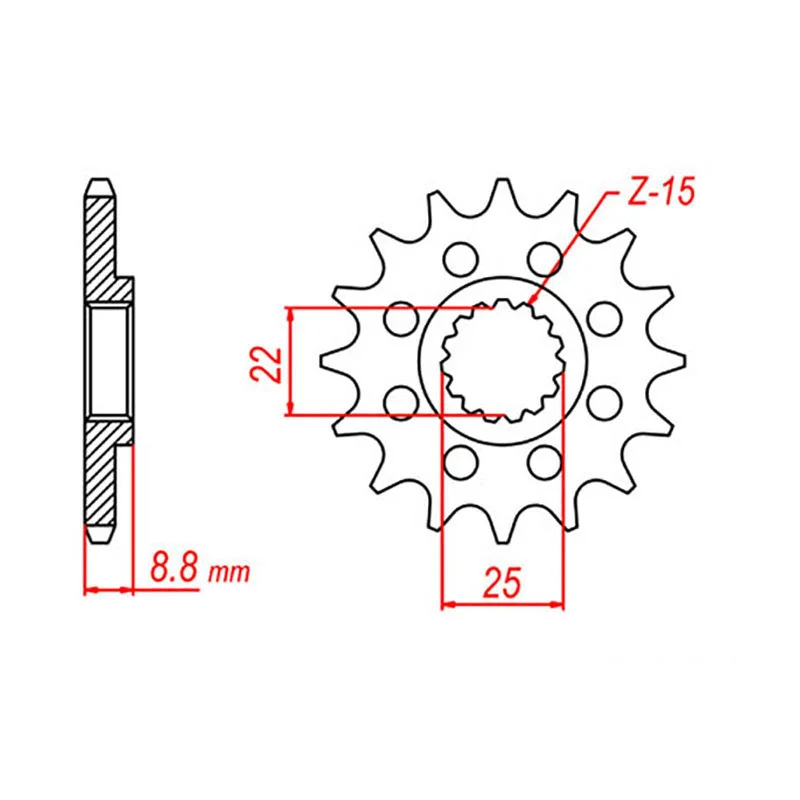 Rugged ankle bands-MTX 1901 Hornet Lightweight Steel Front Sprocket #520 (14T) (10B-KT1-14)