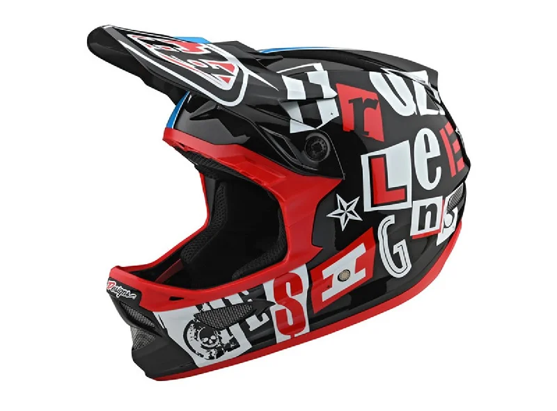 Bicycle helmet signature style-Troy Lee Designs D3 Fiberlite Full Face Helmet - Anarchy - Black - 2021