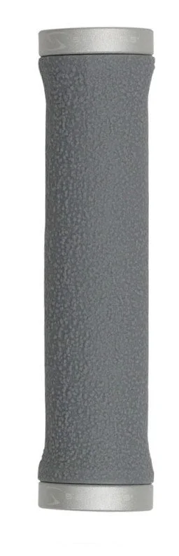 electric ombre bike grips-Serfas Dual Lock On Grip - Sandpaper Texture - Gray