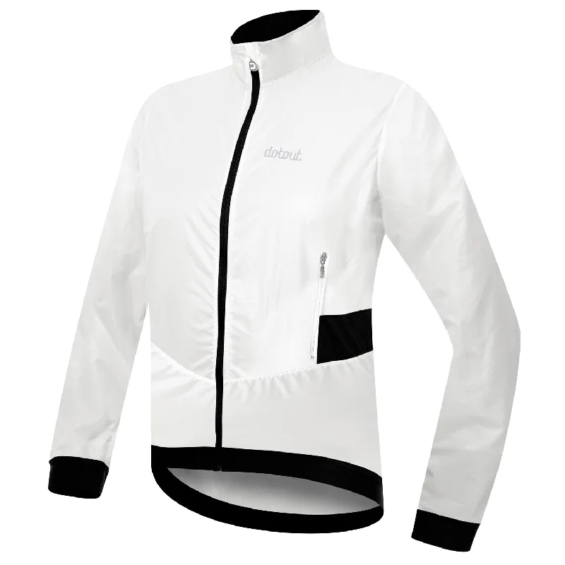 cycling clothing with glare guard-Mantellina donna Dotout Tempo - Bianco