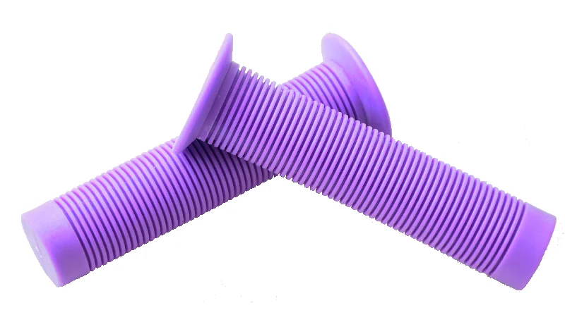 anti-slip budget bike grips-Purple Bike Handlebar Grips Ribbed, Soft Luxury Feel, Very Comfortable 135mm Long