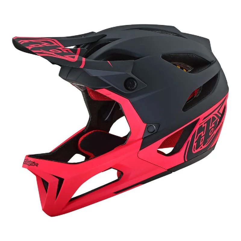 Bicycle helmet global reach-Troy Lee Designs Stage MIPS Enduro Full Face Helmet - Stealth - Black-Pink