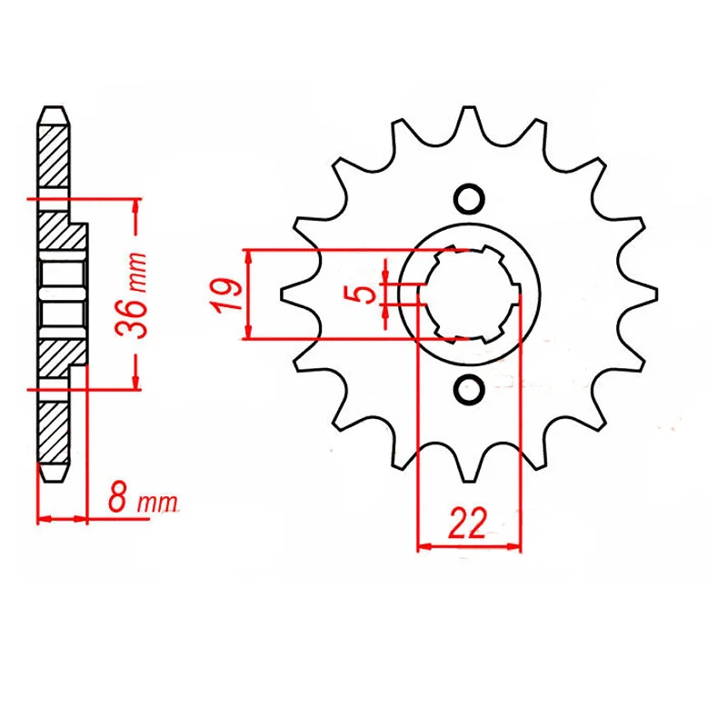 Thermal shoe inserts-MTX 1336 Steel Front Sprocket #520 (14T) (10-KN5-14)