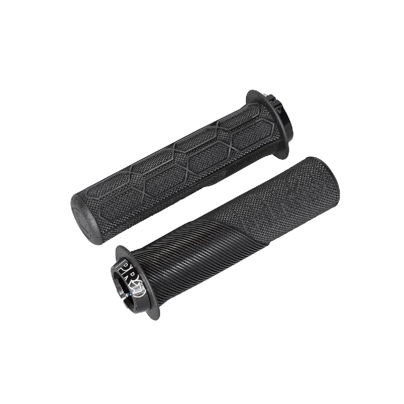 aluminum training bicycle grips-Pro Lock On Trail Grips - Flange - Black