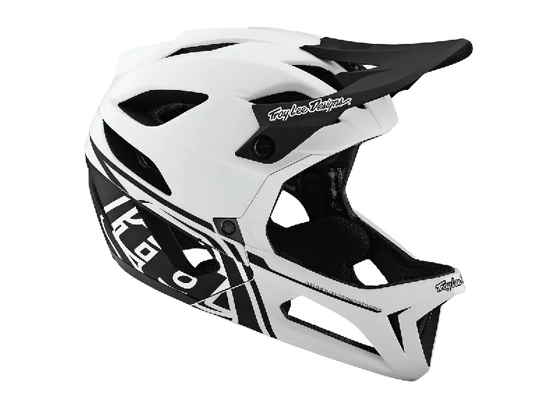 Bicycle helmet versatile fit-Troy Lee Designs Stage MIPS Full Face Helmet - Stealth - White - 2019