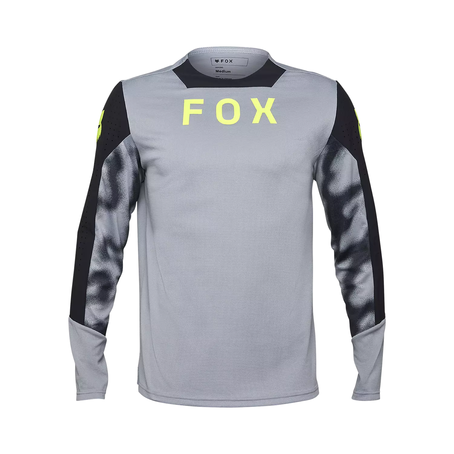 cycling clothing with full layers-Fox Racing Defend Long Sleeve MTB Jersey - Taunt - Steel Gray