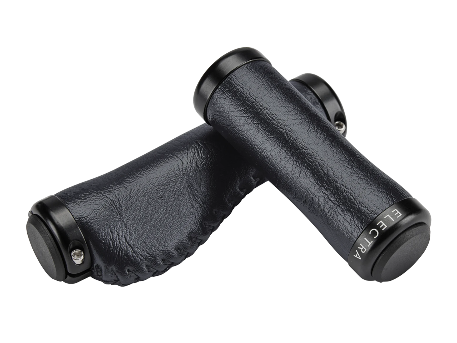 short multi-layer bike grips-Electra Classic Faux Leather Ergo Grip Set - Black