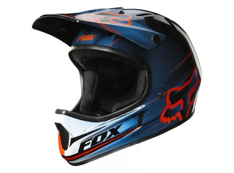 Bicycle helmet charity ride-Fox Racing Rampage Full Face Helmet - Blue-Red