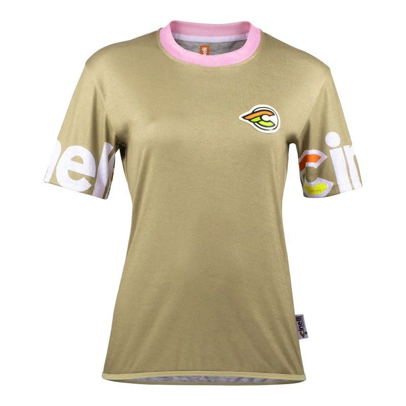 cycling clothing with huge pockets-T-Shirt donna Cinelli Gravel - Verde