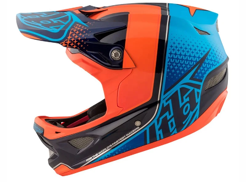 Bicycle helmet race buy-Troy Lee Designs D3 Carbon MIPS Full Face Helmet - Starburst Orange